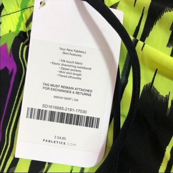 Fabletics Neon Striped Retro Skirt S - Picture 4 of 5